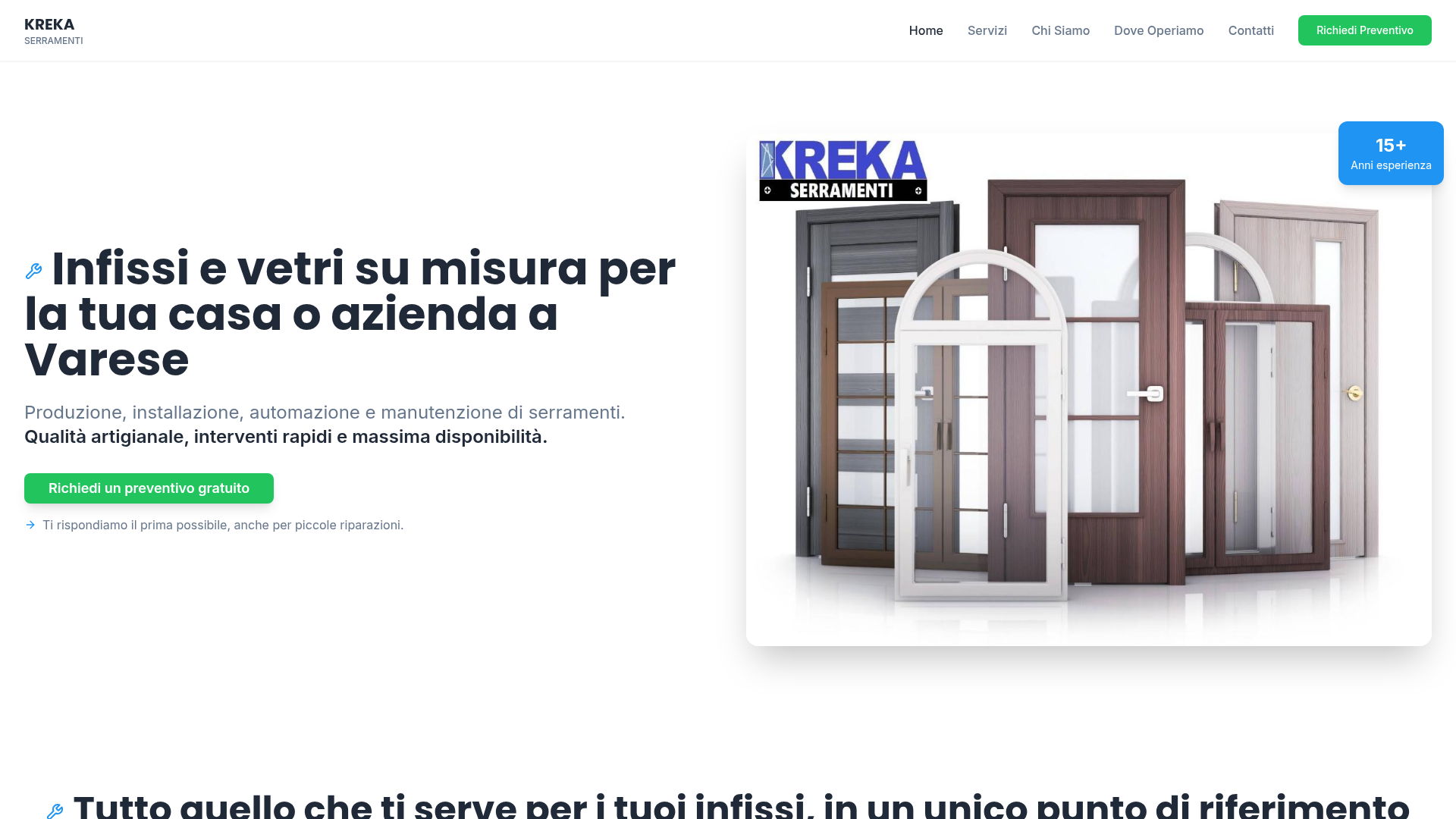 Anteprima sito Kreka Serramenti